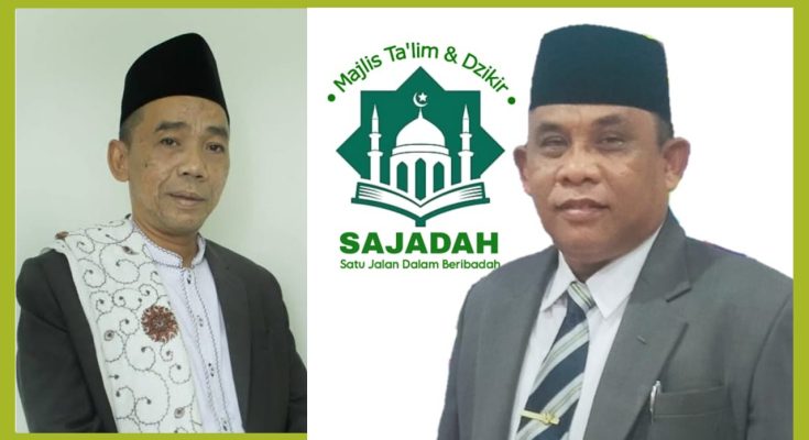 KH Muhammad Muhlasin, Pengasuh Pondok Pesantren Al Izzah Balikpapan (kiri) dan Ustadz Drs. HM Jailani, M.Si, Ketua Majlis Taklim & Dzikir SAJADAH.
